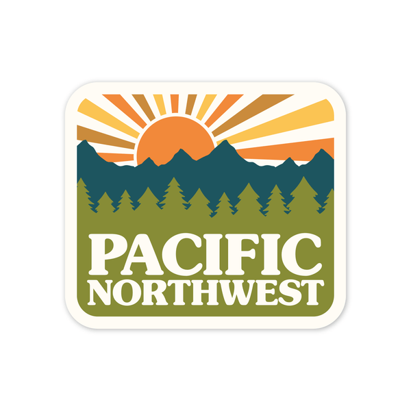 Retro Pacific Northwest Sunshine Sticker