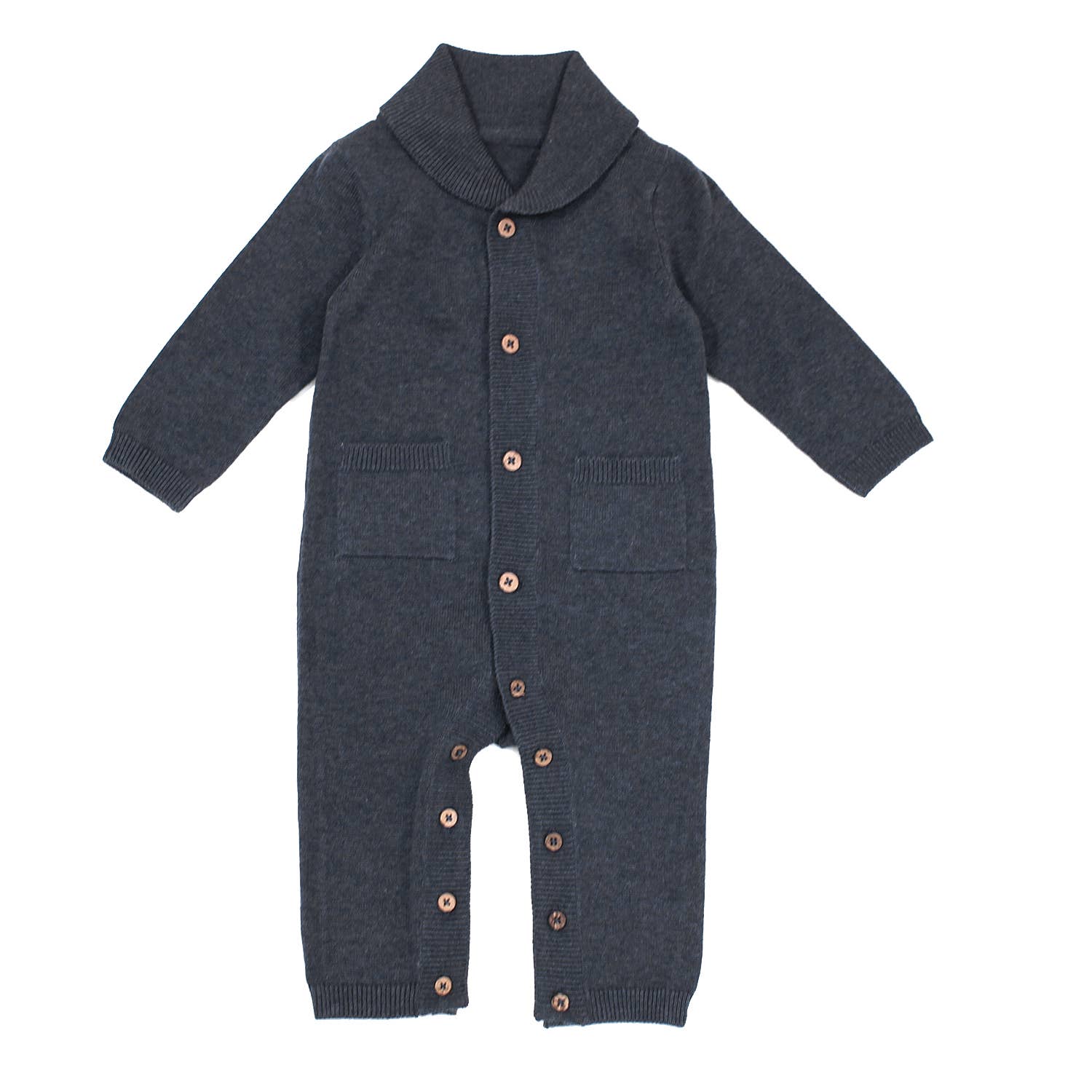 Sweater Knit Heather Coverall: Charcoal