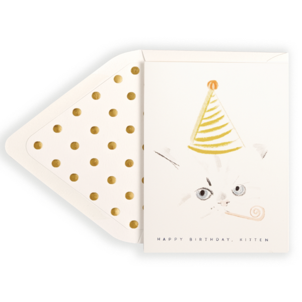 Kitten Party Hat Card