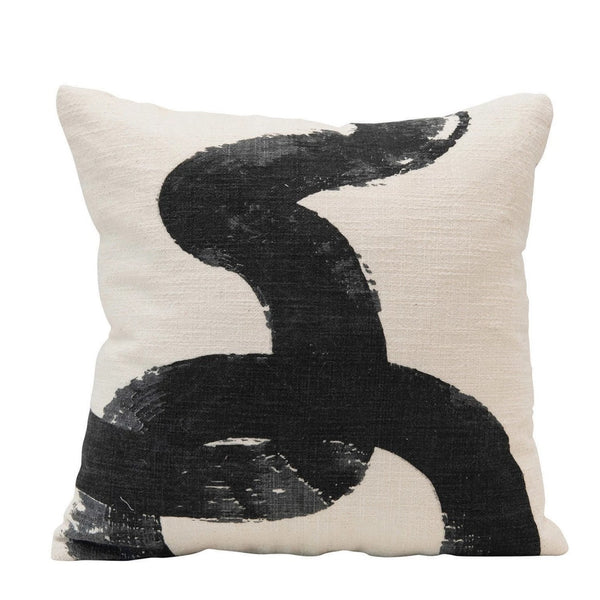 Charcoal Abstract Throw Pillow