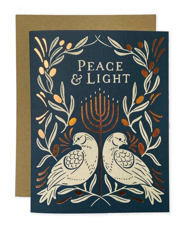 Peace & Light Hanukkah Card