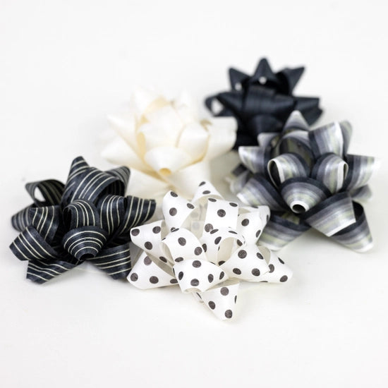 Eco Gift Bows: Black & White Mix