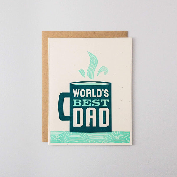Worlds Best Dad Letterpress Card - DIGS