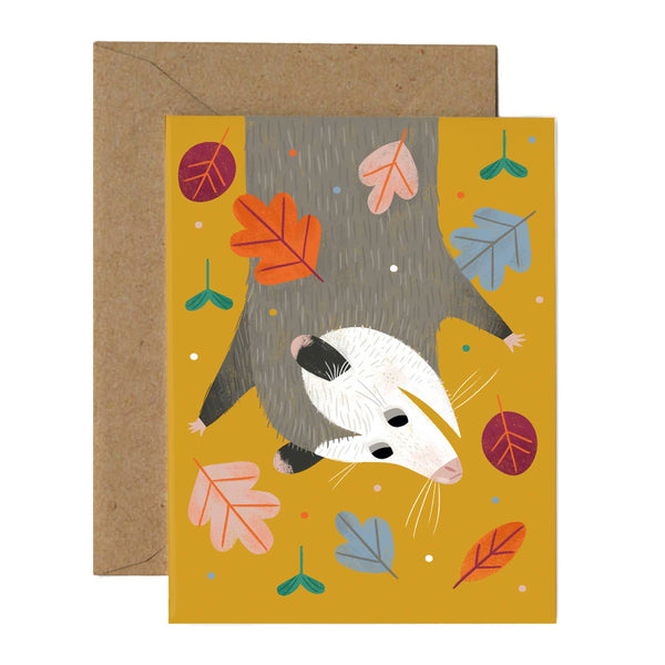 Leaf Confetti Possum Card