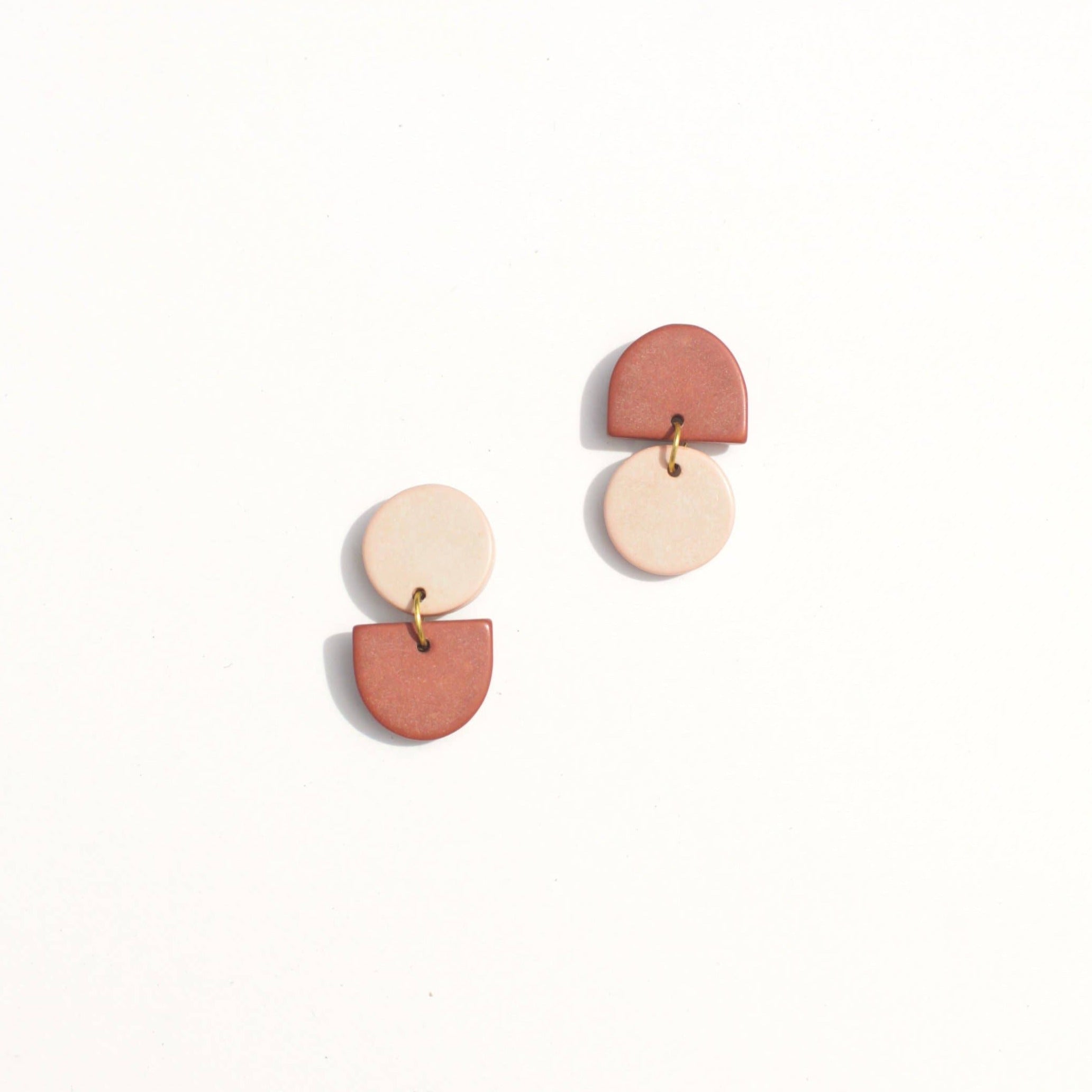 Backflip Clay Earrings: Cocoa Cream