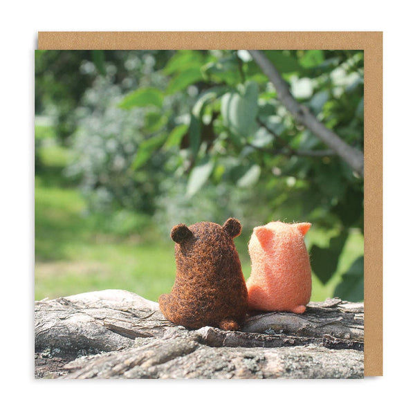 Bear Friends Square Greeting Card