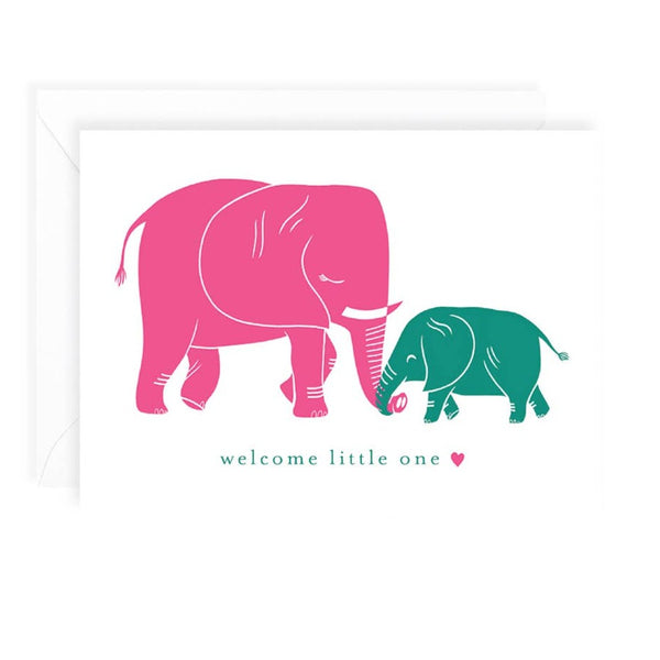 Mama & Baby Elephants Card