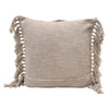 Grey Tufted & Fringe Pillow