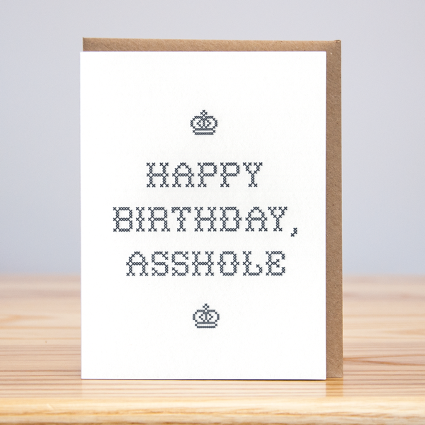 Birthday Asshole Cross-stitch Card