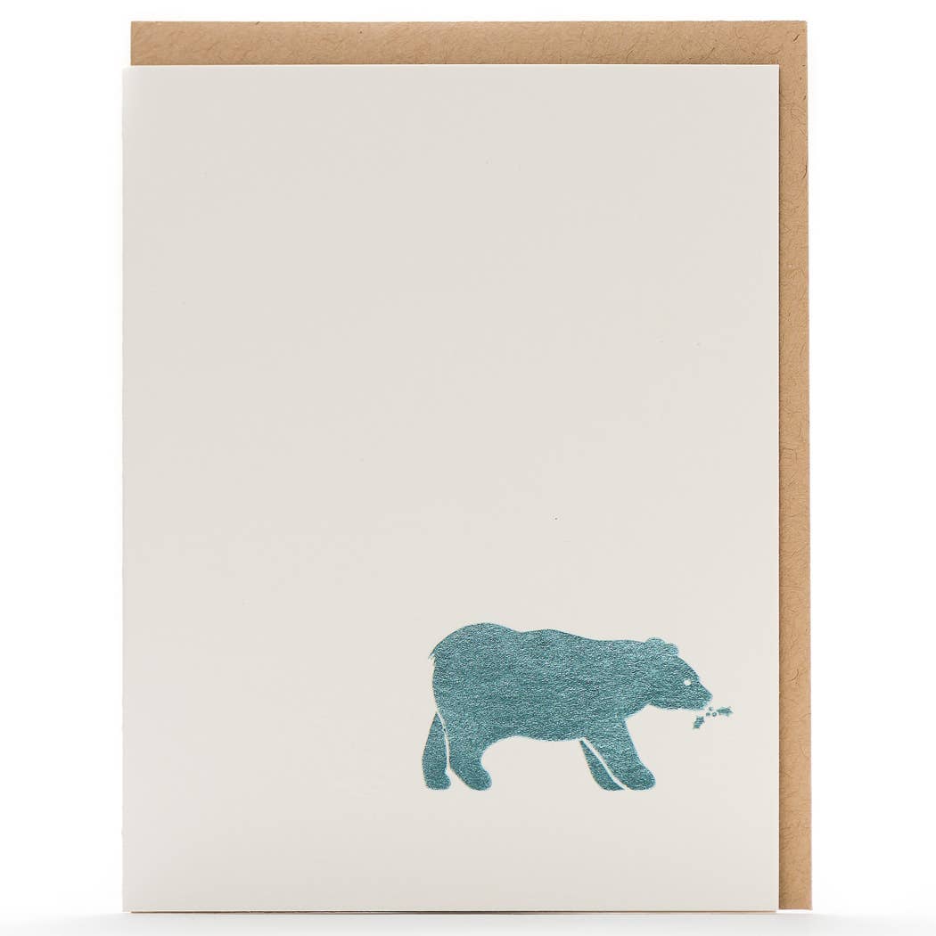 Snow Tracks Bear Card