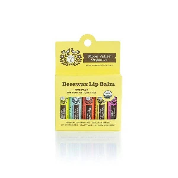 Beeswax Lip Balm, Pack of 5