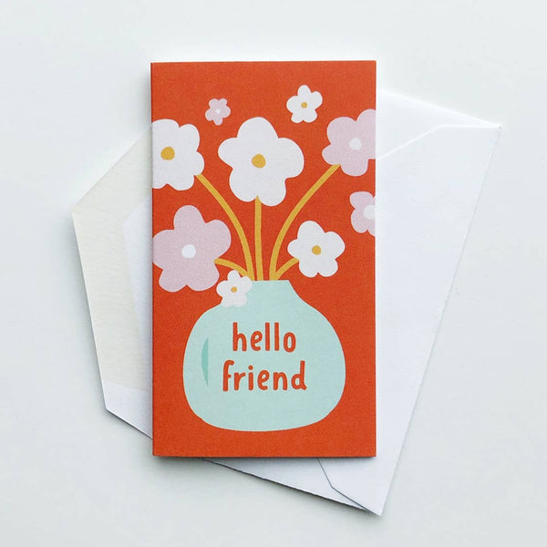 Hello Friend floral mini note