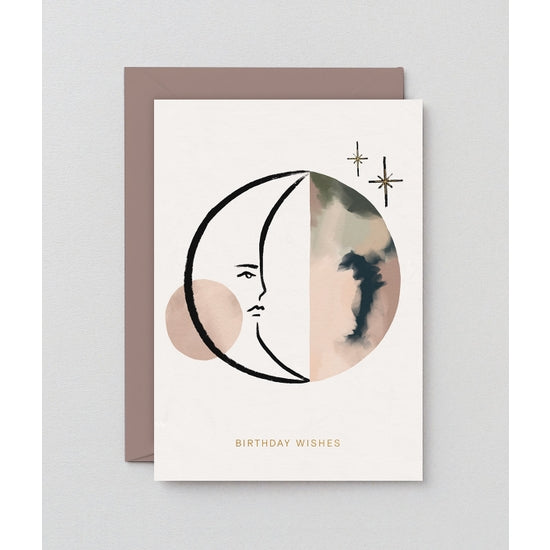 Birthday Wishes Moon Greeting Card