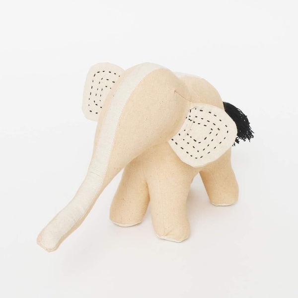 Kantha Handmade Stuffed Elephant: Blush - DIGS
