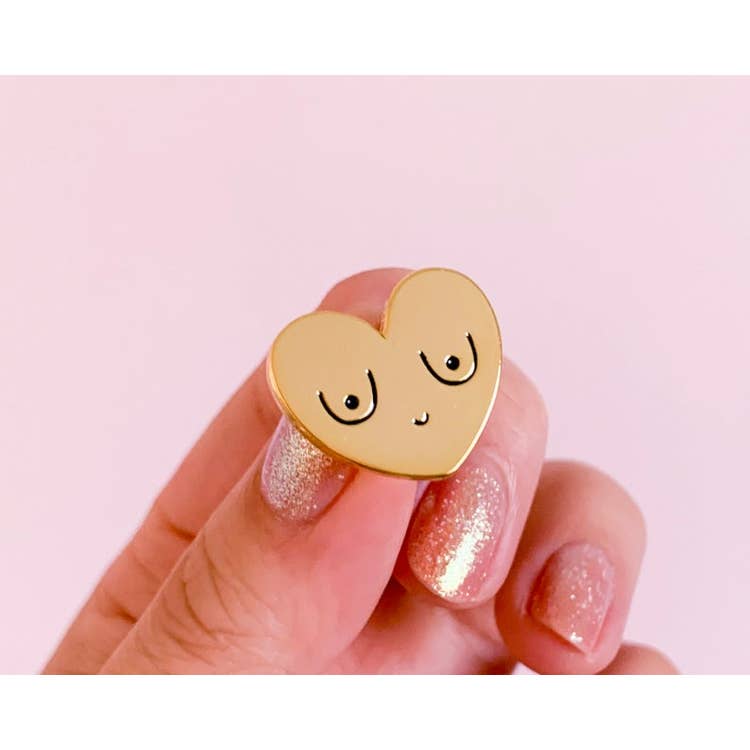 Gold Boob Enamel Pin