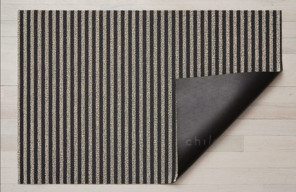 Breton Stripe Shag Floor Mat - Gravel