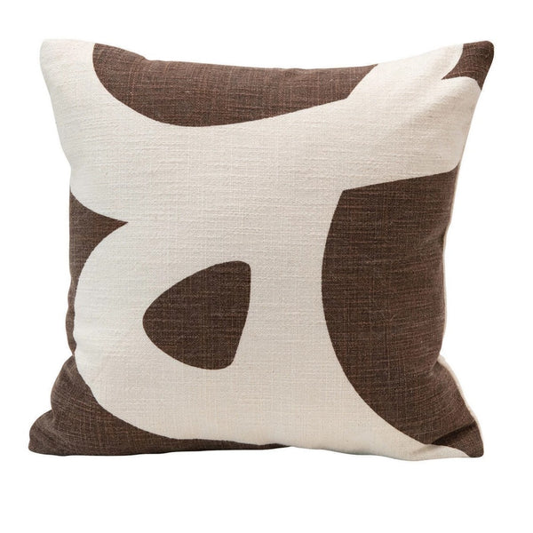Brown Abstract Throw Pillow