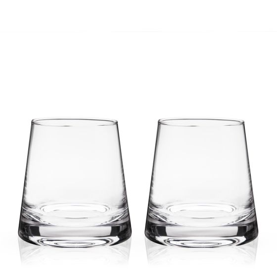 Old Fashioned Whiskey Glass Set of 2 Glasses 2 Ice Ball Molds, 2