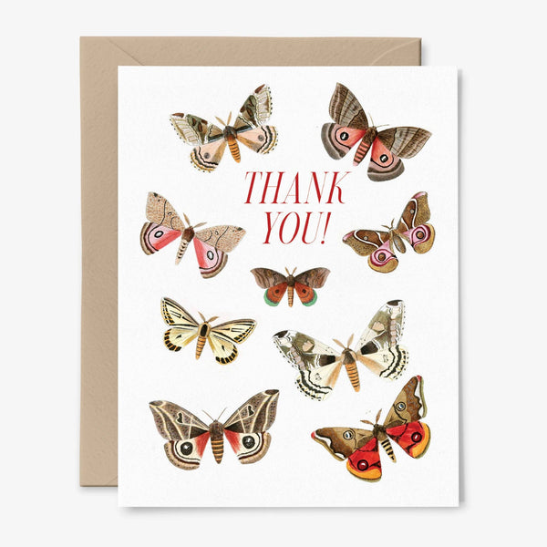 Thank You! Vintage Art Moth Card