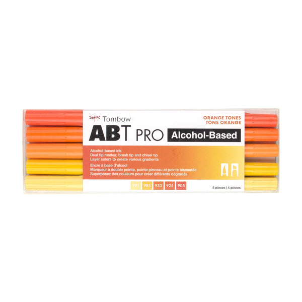 ABT PRO Alcohol-Based Art Markers: Orange Tones 5-Pack