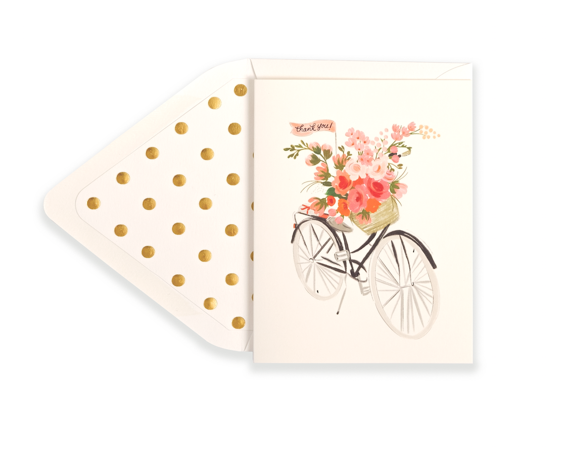 Bicycle Basket Thanks Card