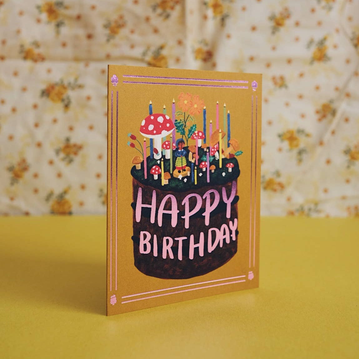 Mushroom Cake Birthday Card