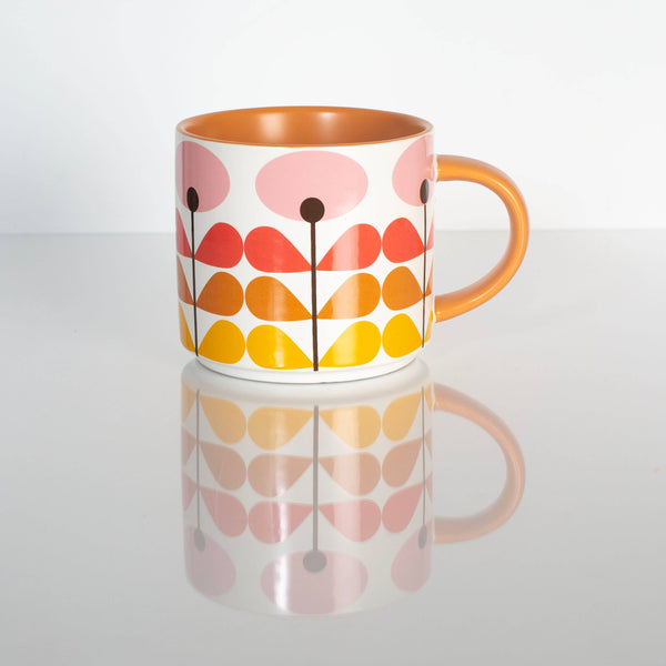 Mid-Century Modern Pink Flower Mug