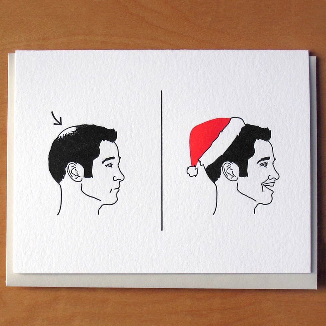 Christmas Baldy Greeting Card