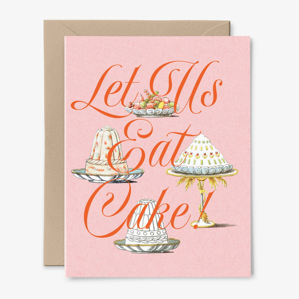Let Us Eat Cake Vintage Art Birthday Card