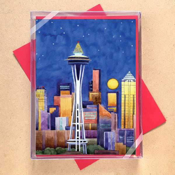 Seattle Space Needle Holiday - Box Set of 10 Cards