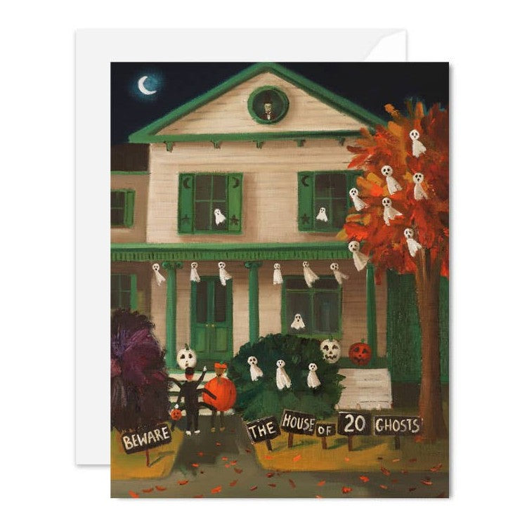 The House Of Twenty Ghosts Halloween Card