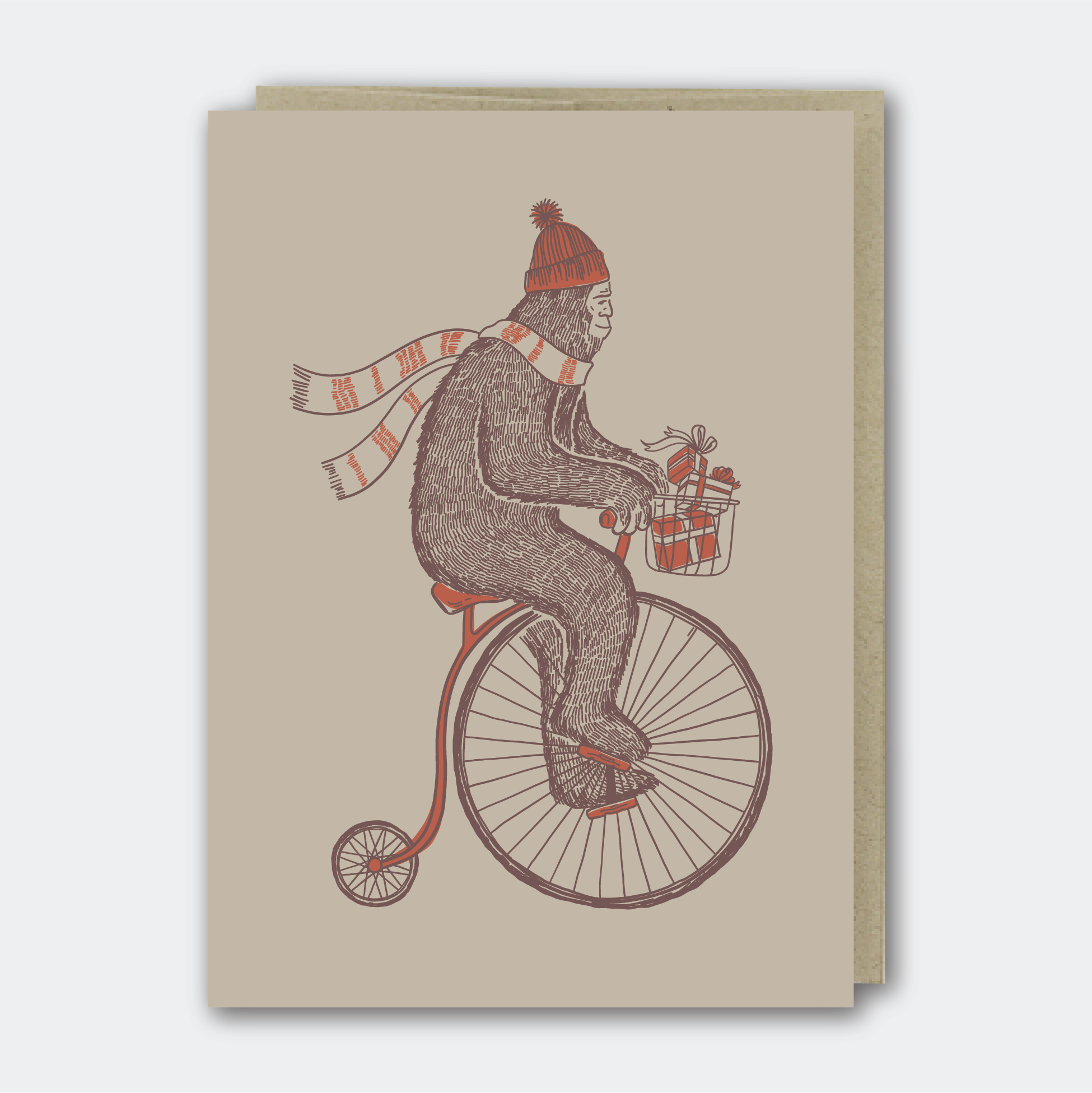 Sasquatch Bike Holiday Card