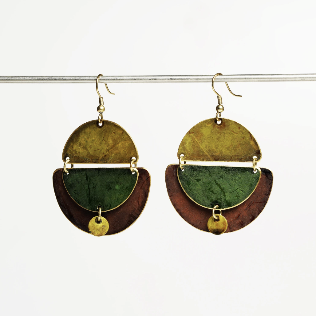 Milo Patina Earrings: Olive Collection - DIGS
