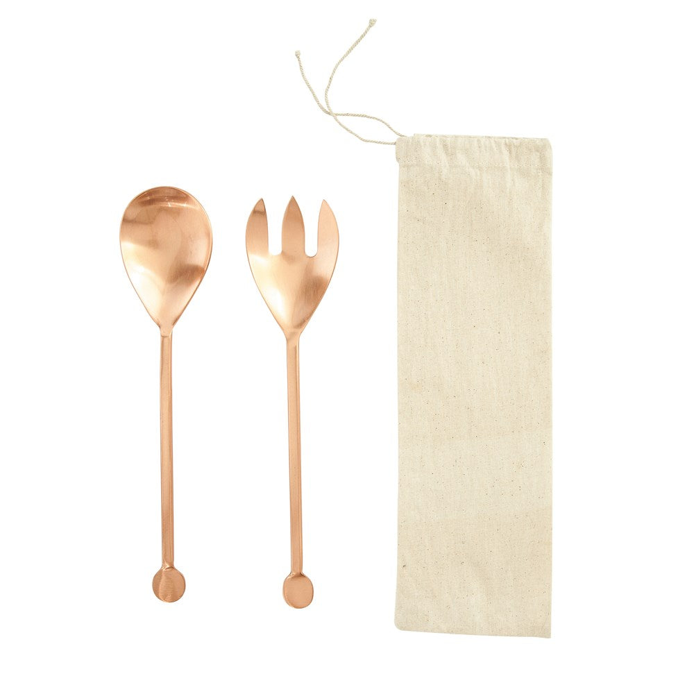 Copper Stainless Salad Servers