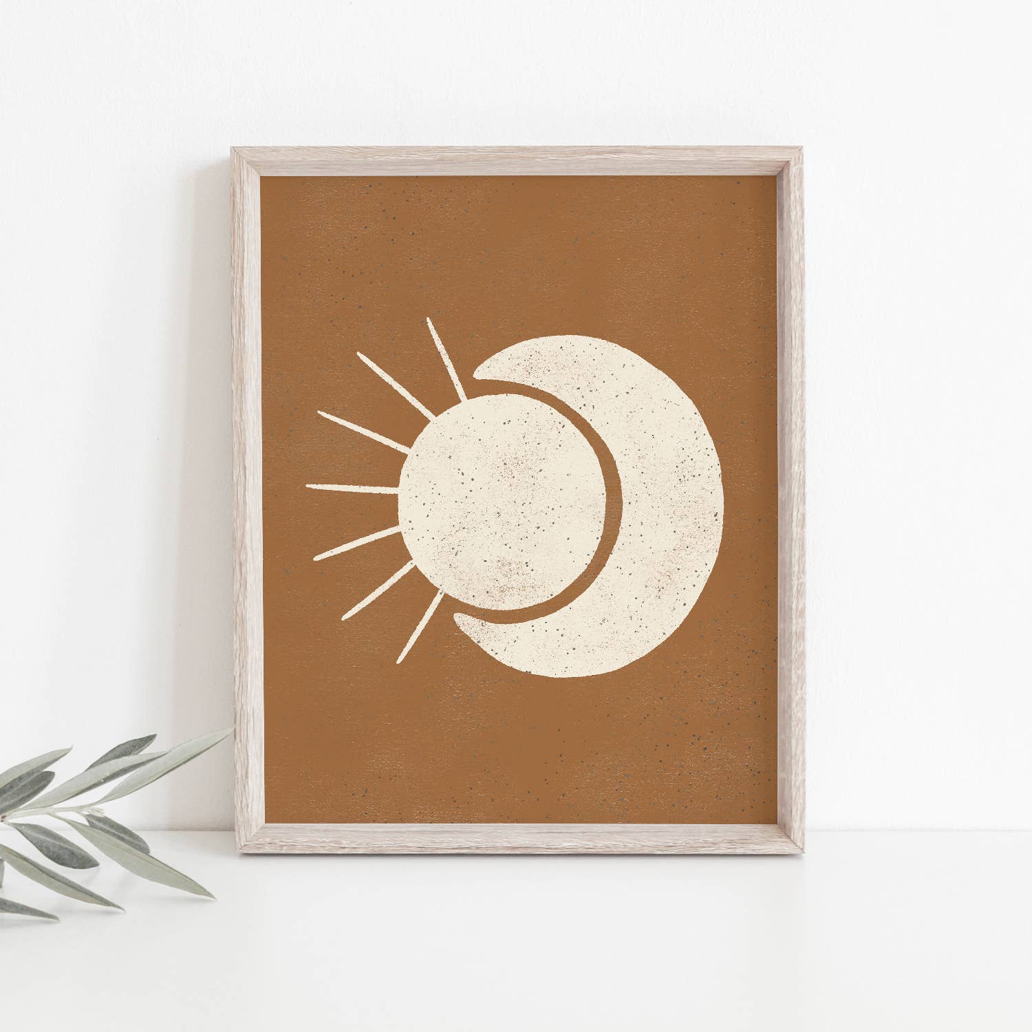 Wall Art Print Sun Moon - Terracotta + Cream