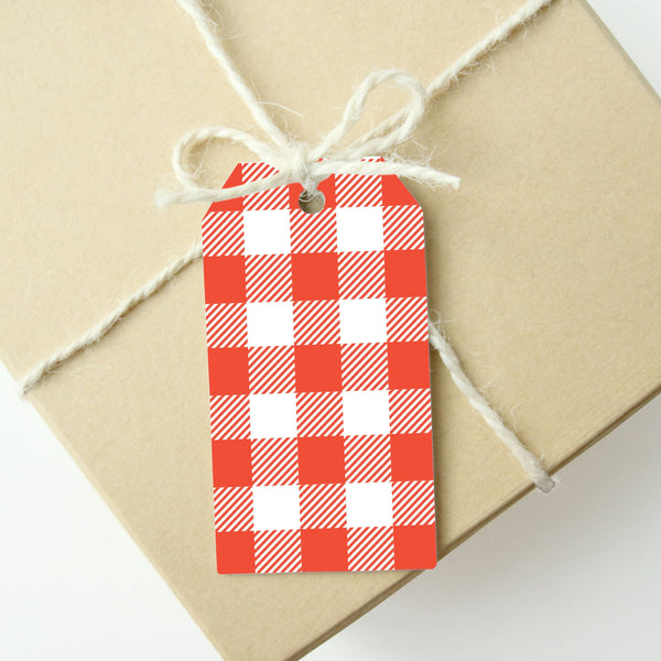 Classic Red Buffalo Plaid Gift Tags