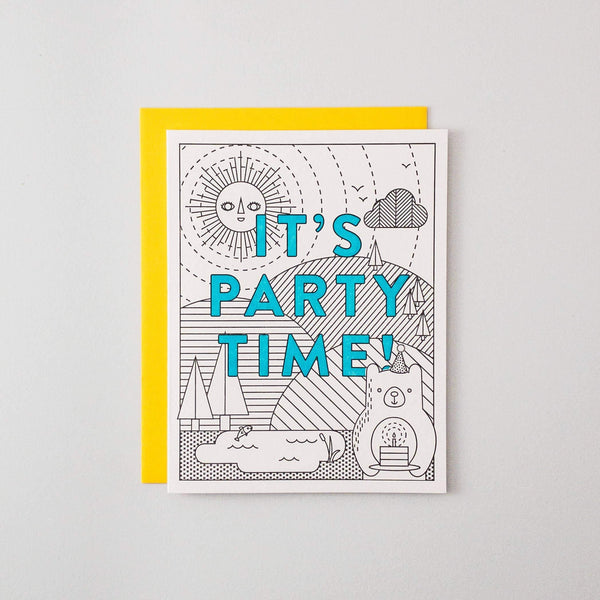 It's Party Time Letterpress Card - DIGS