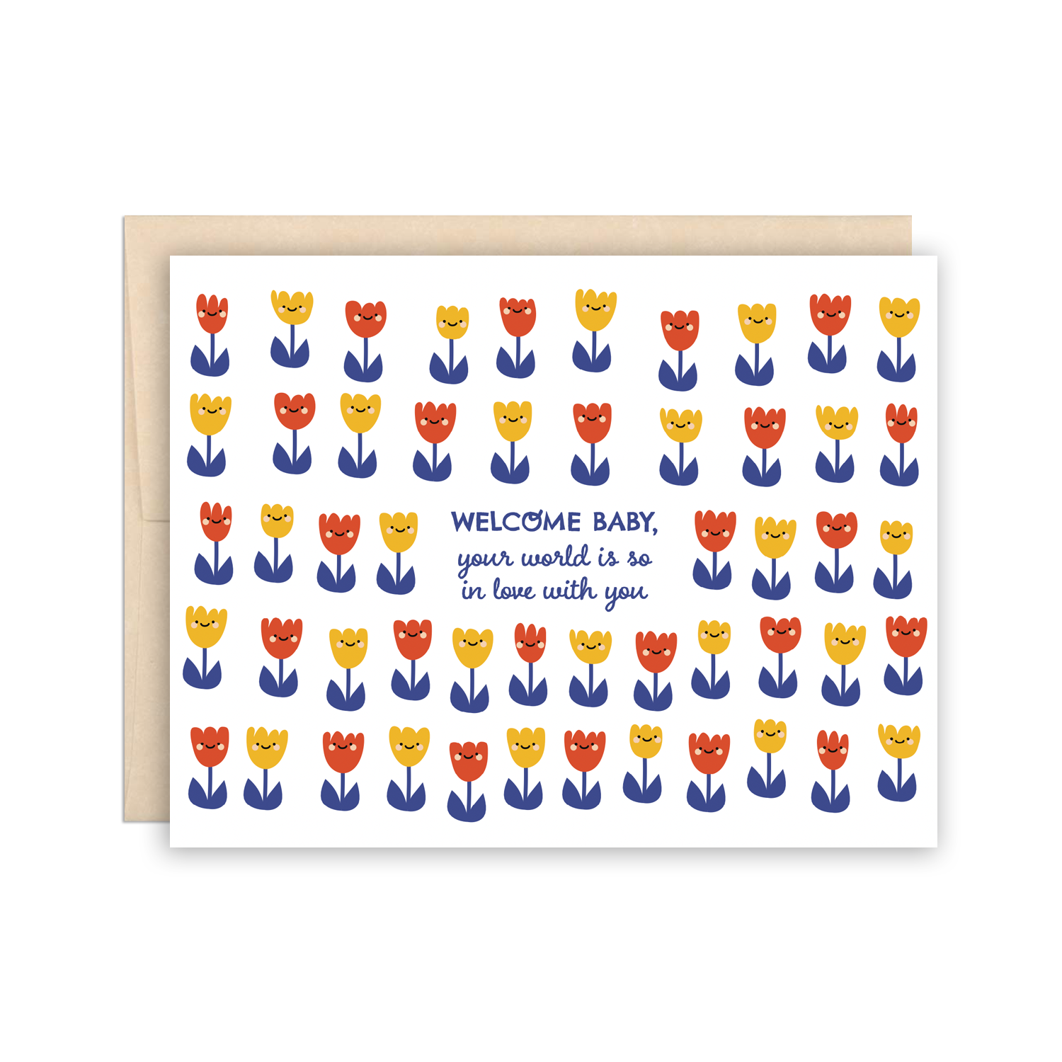 Tulip New Baby Greeting Card