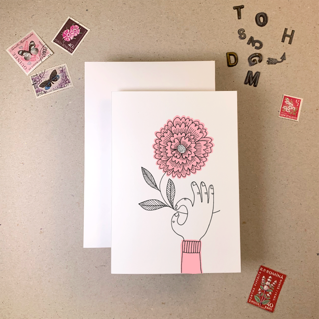 Hand With Flower Card