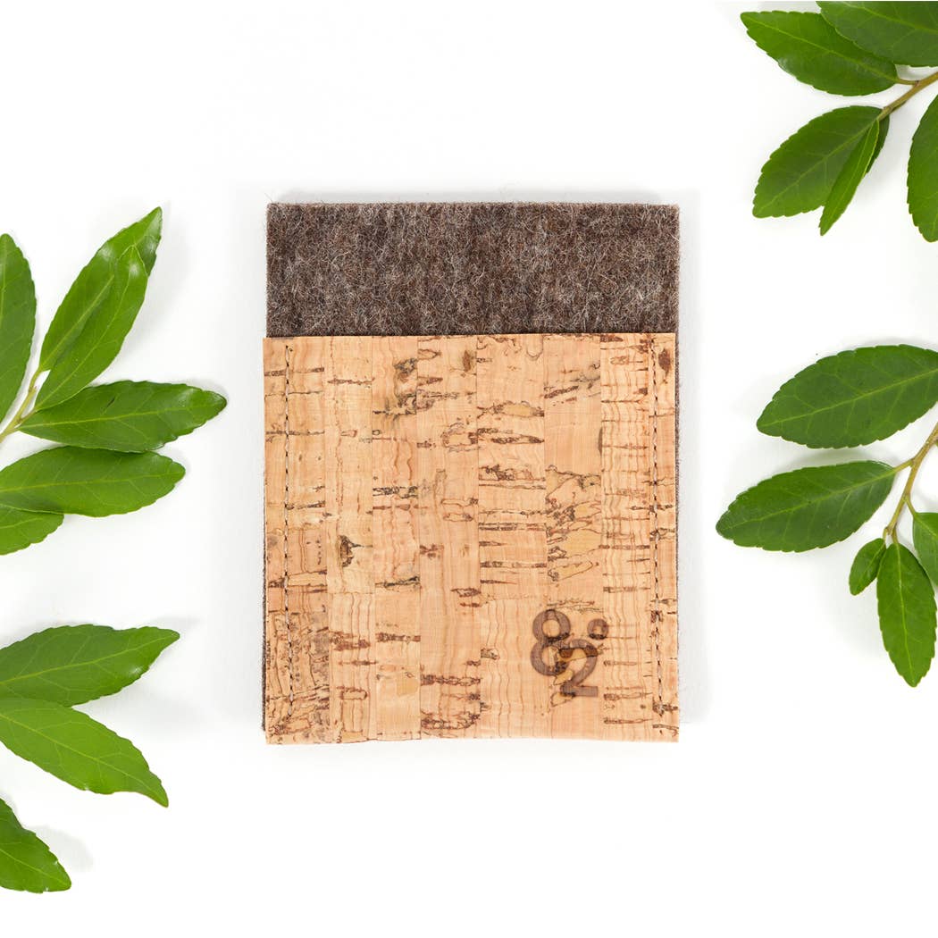 Felt & Cork Card Wallet: Heather Brown