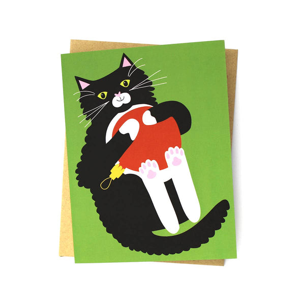 Tuxedo Cat Holiday Card