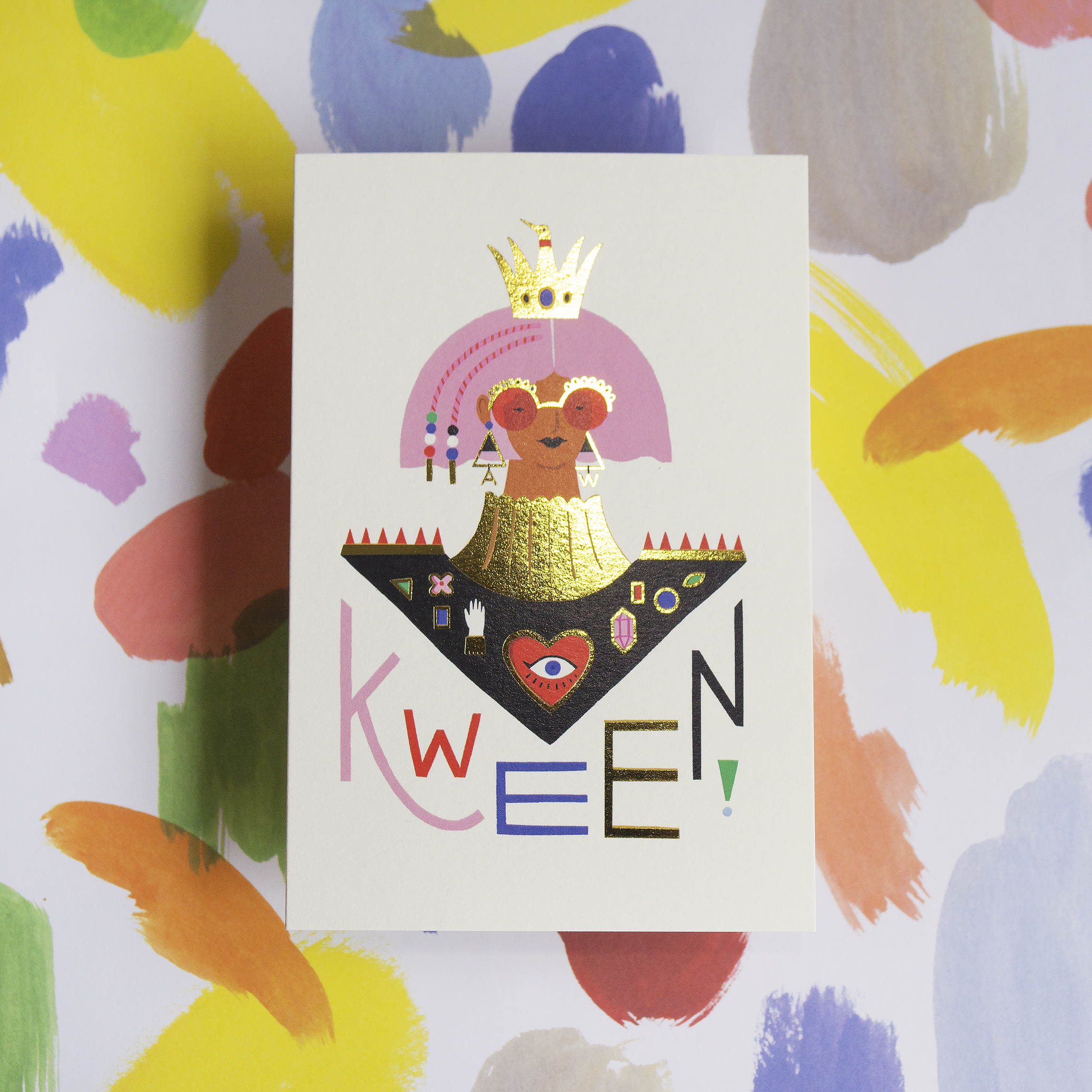 Kween Gold Foiled Card