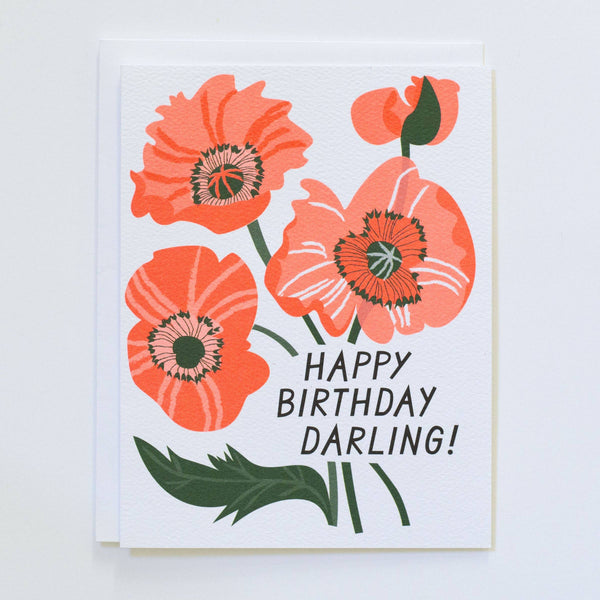 Happy Birthday Darling Poppies Card
