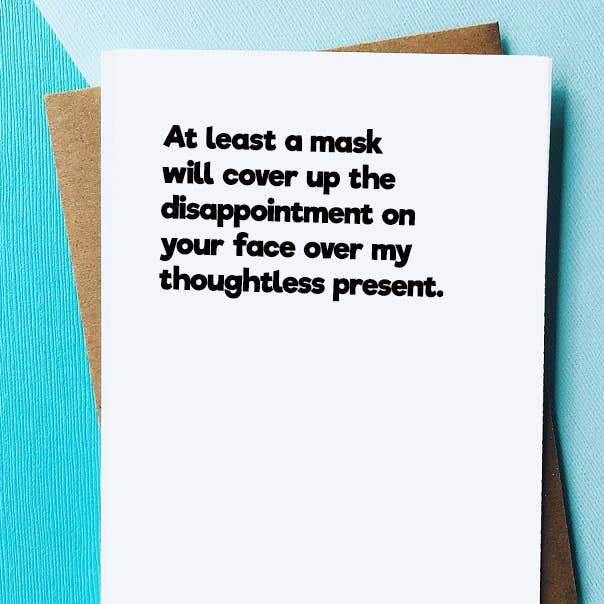 Masked Disappointment Birthday Card - DIGS