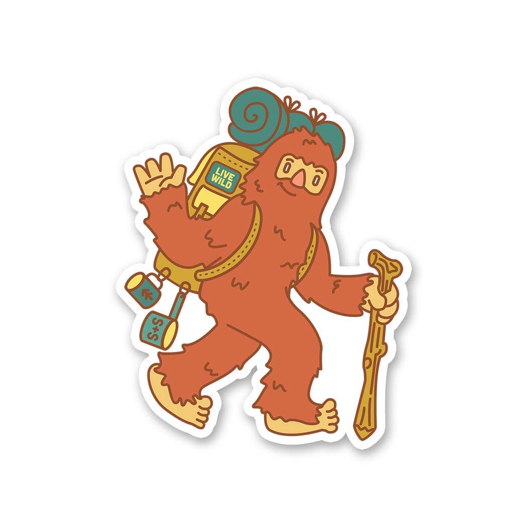 Backpacking Big Foot Sticker