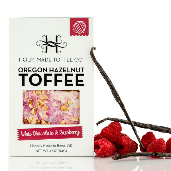 Oregon Hazelnut Toffee: White Chocolate Raspberry