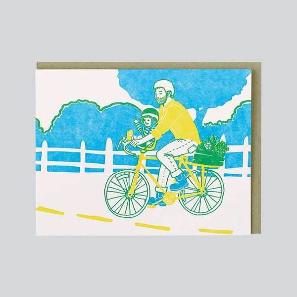 Bicycle Papa and Child Card - DIGS