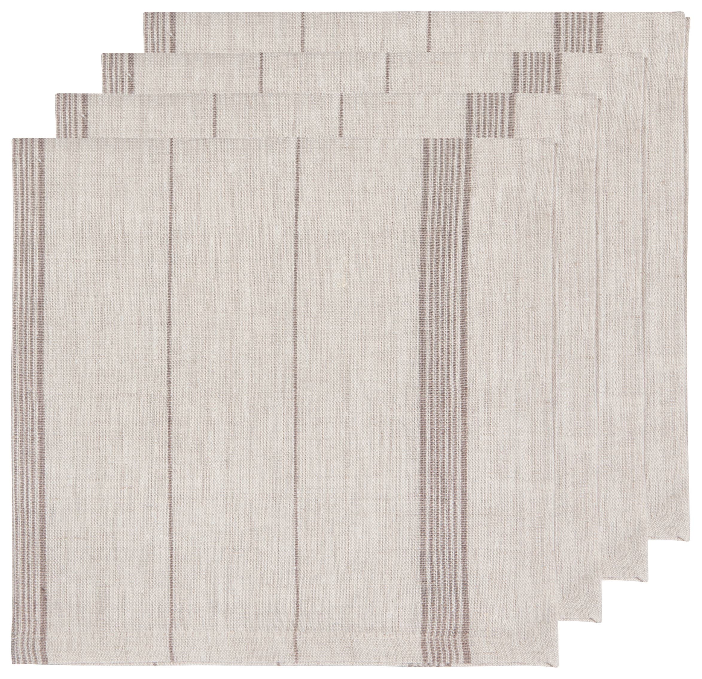 Maison Shadow Stripe Linen Napkins, Set of 4