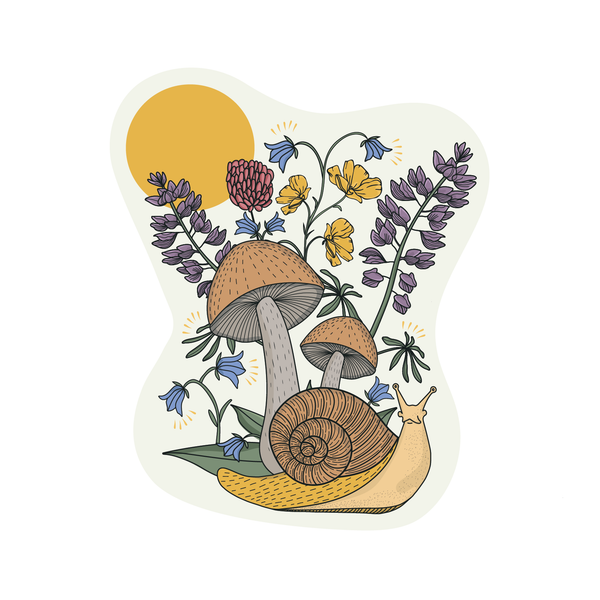 Garden Forest Snail Sticker