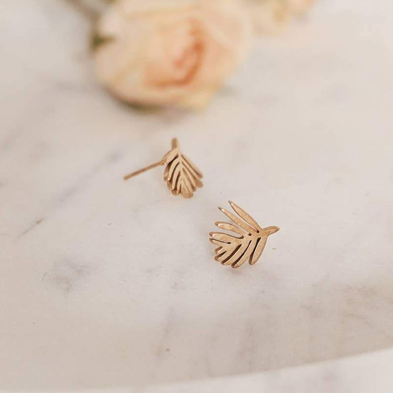 Palm Leaf Stud Earring